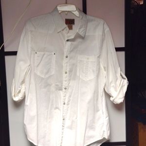 Vintage Red men's button down dress shirt sz L